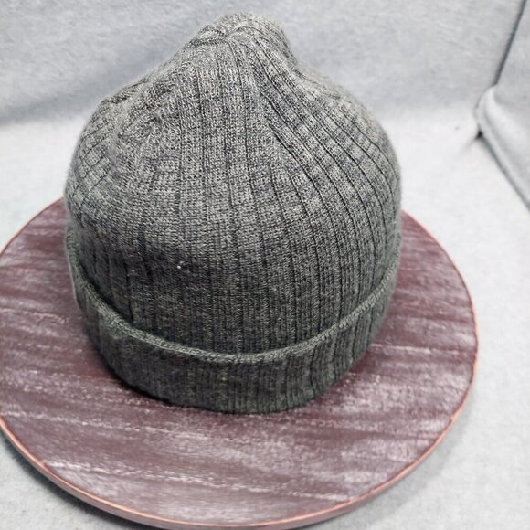Aussie Island Surf Shop Ribbed Knit Beanie Hat Dark Gray Acrylic Winter Cap - Picture 4 of 8